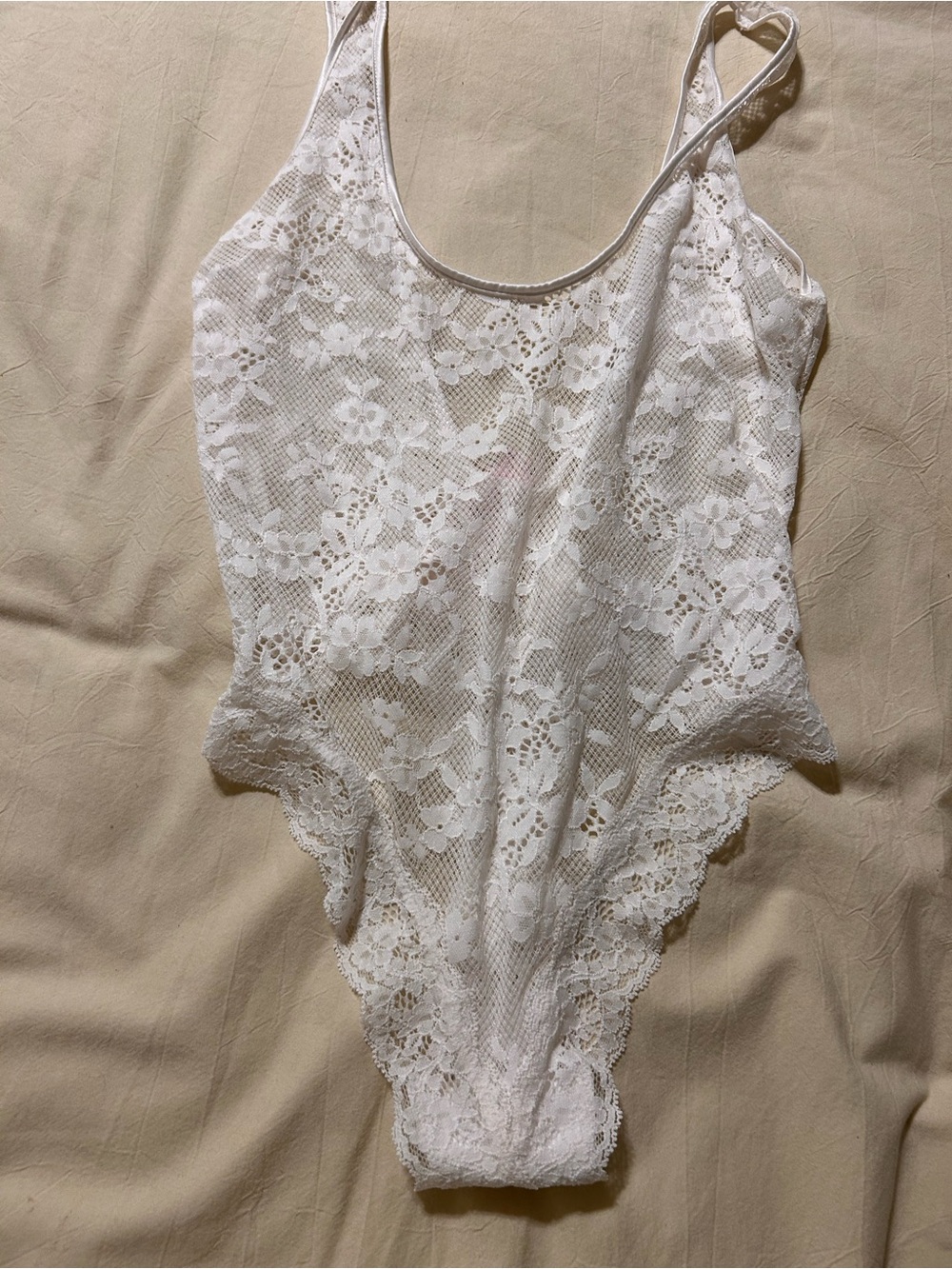 Victoria's Secret White Floral Lace Bodysuit with Tags